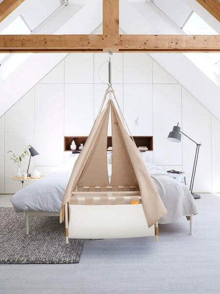Swinging Cradle Suspended baby bassinet by Hussh Cradles Hussh Cradles