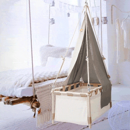 Hanging rope baby cradle deals